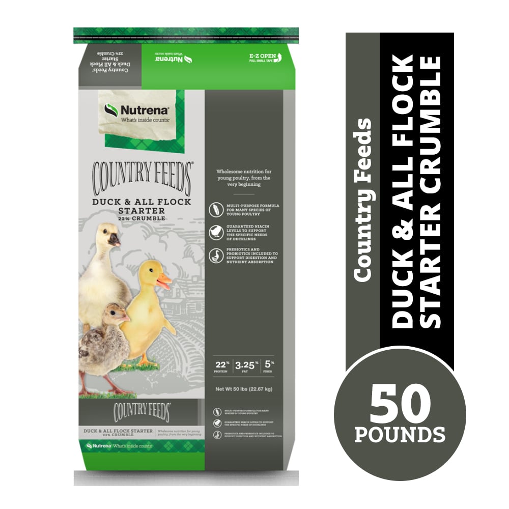 Nutrena  Country Feeds Duck & All Flock Starter Crumble, 50 lb. Bag