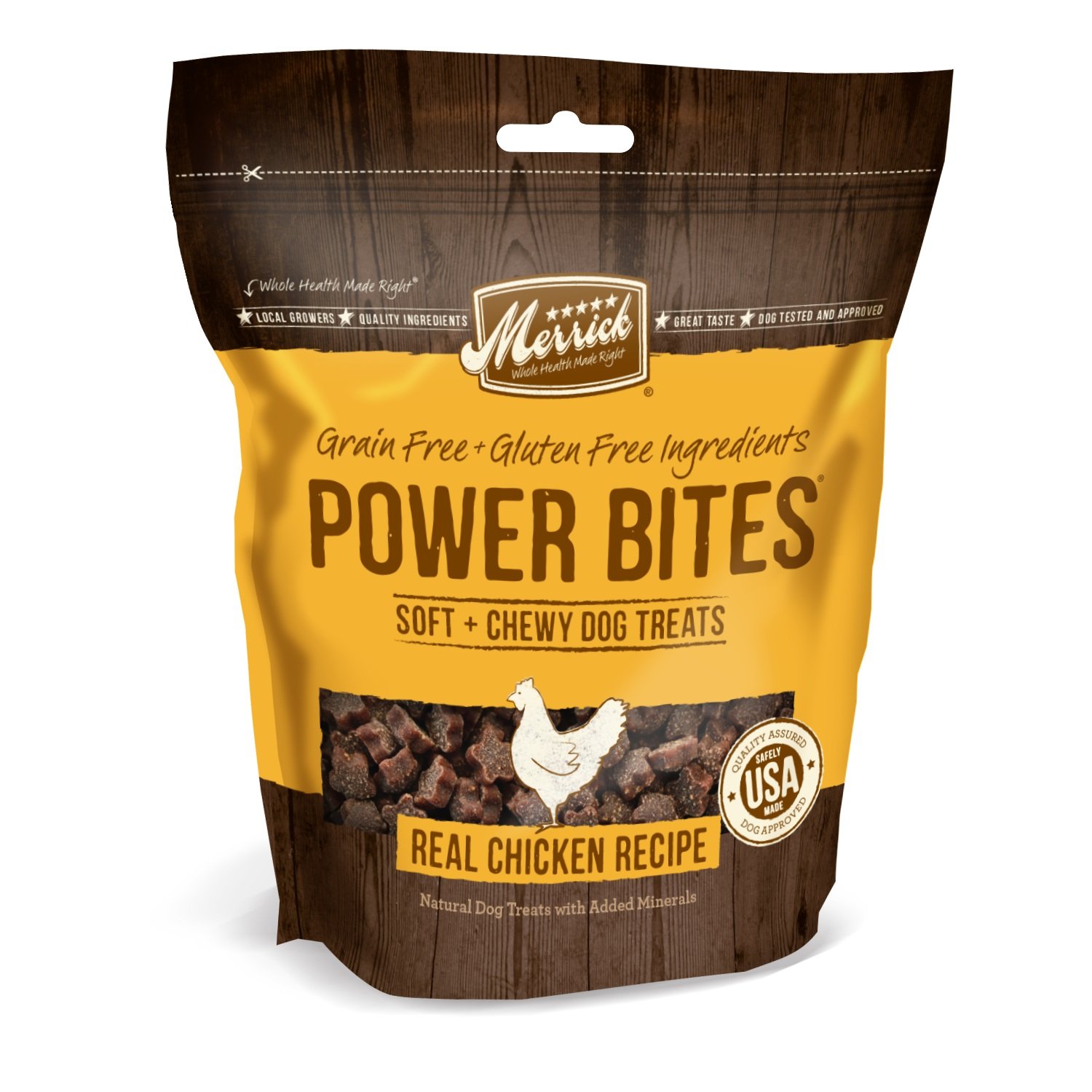 Merrick Power Bites Chicken Recipe Grain Free Dog Treats, 6 oz. Pouch