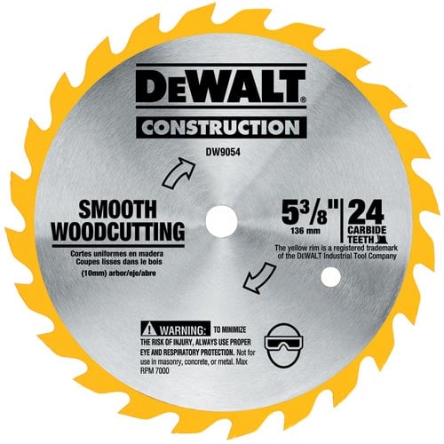 DeWALT 5-3/8" 16T Carbide Saw Blade Fast Woodcutting - DW9055