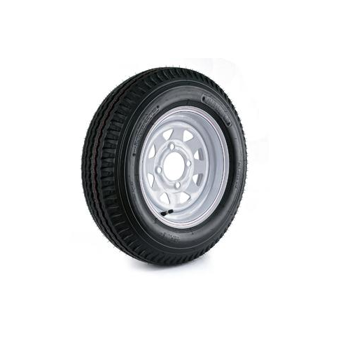 Kenda Loadstar Trailer Tire and 4-Hole Custom Spoke Wheel (4/4) - 530-12 LRB