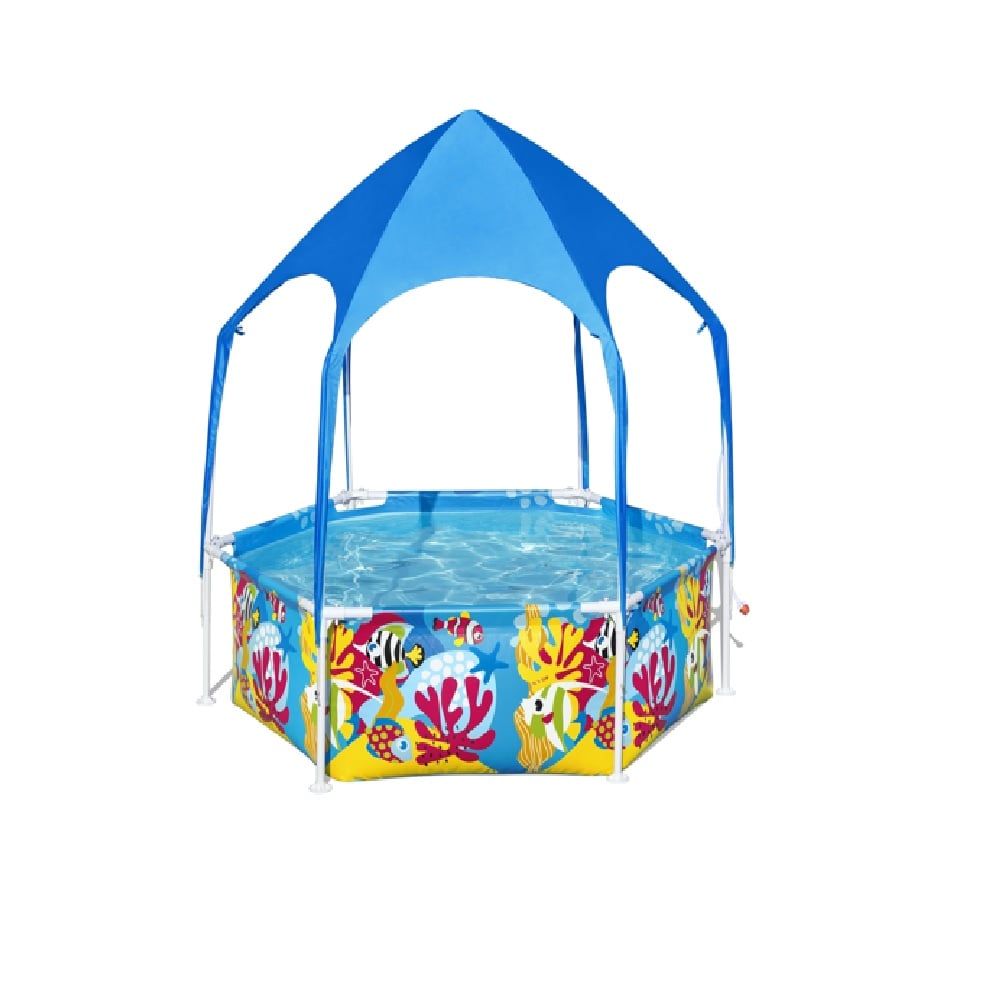 H2OGO! Splash-in-Shade Round Above Ground Pool with UV Careful Sunshade - 5618SE