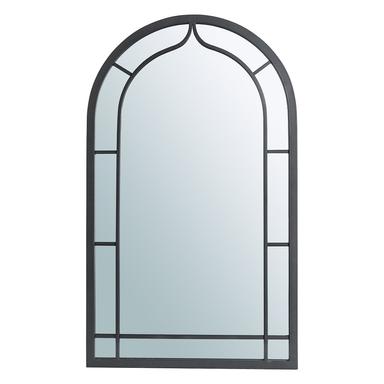 Glitzhome 33" Oversized Black Metal/Glass Arched Wall Mirror - 2007000004