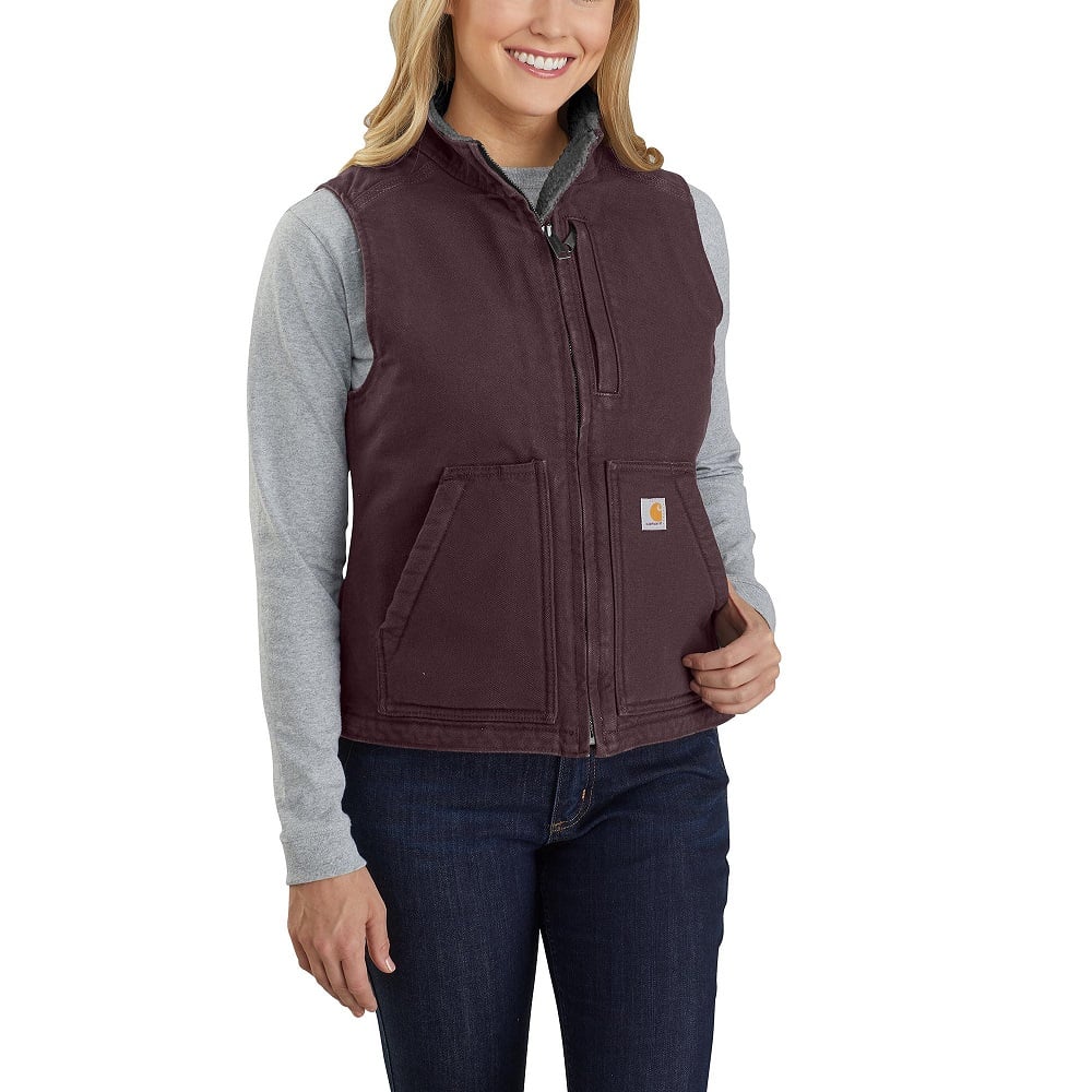 Carhartt® Women's washed Duck Sherpa Lined Mockneck Vest - 104224