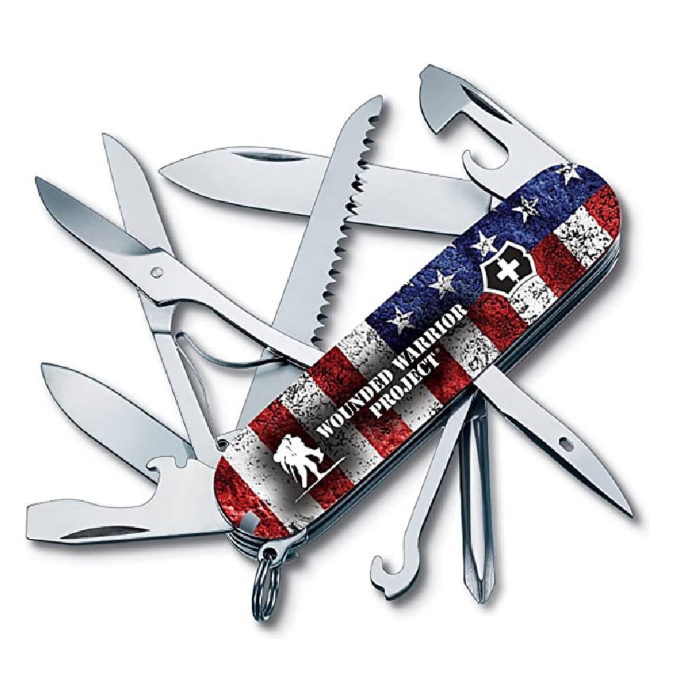 Victorinox Fieldmaster Wounded Warrior 15 Function Swiss Army Knife, US Flag - 55075US1