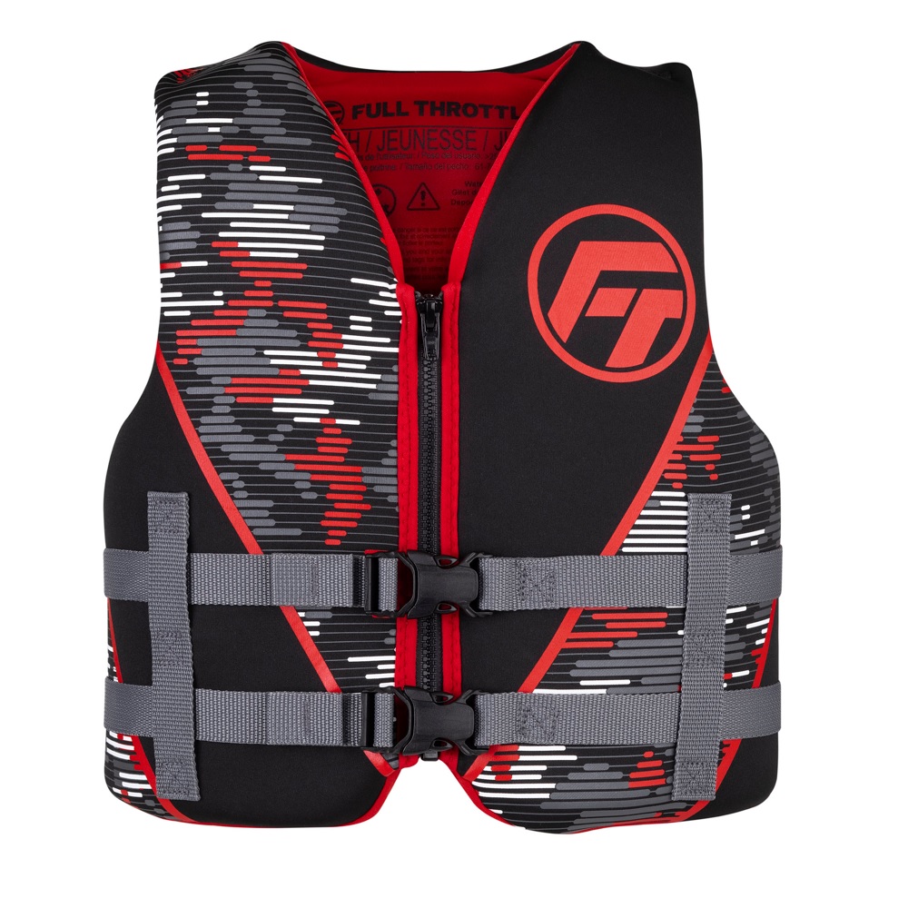 Full Throttle Youth Rapid Dry Life Vest, Red - 14216110000222