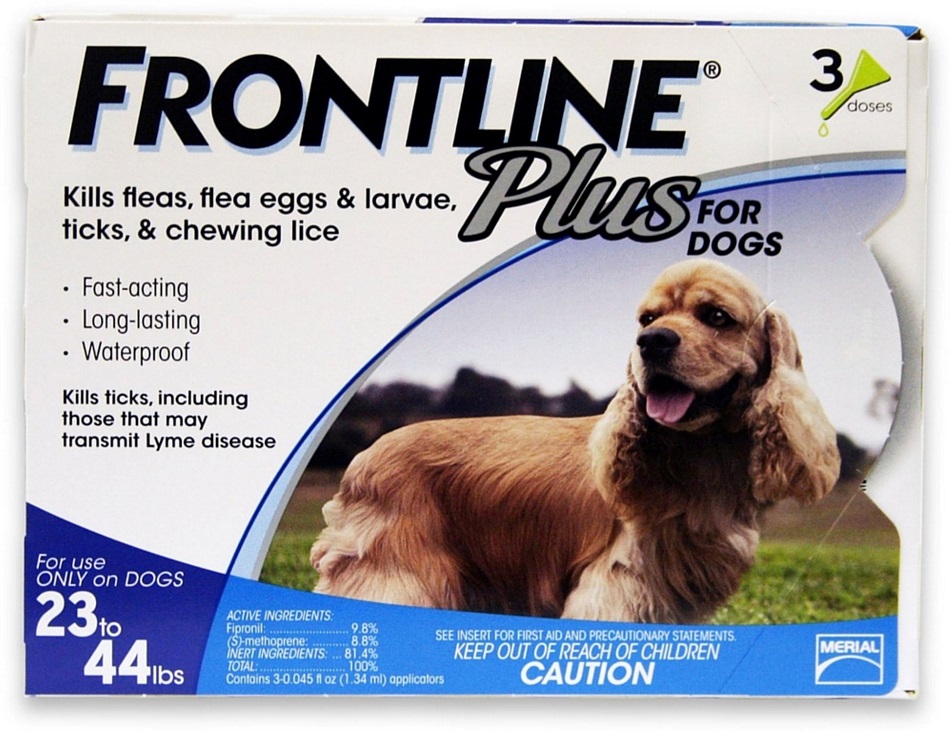 Frontline Plus Dog Flea and Tick Control 23-44lbs. (3 doses)