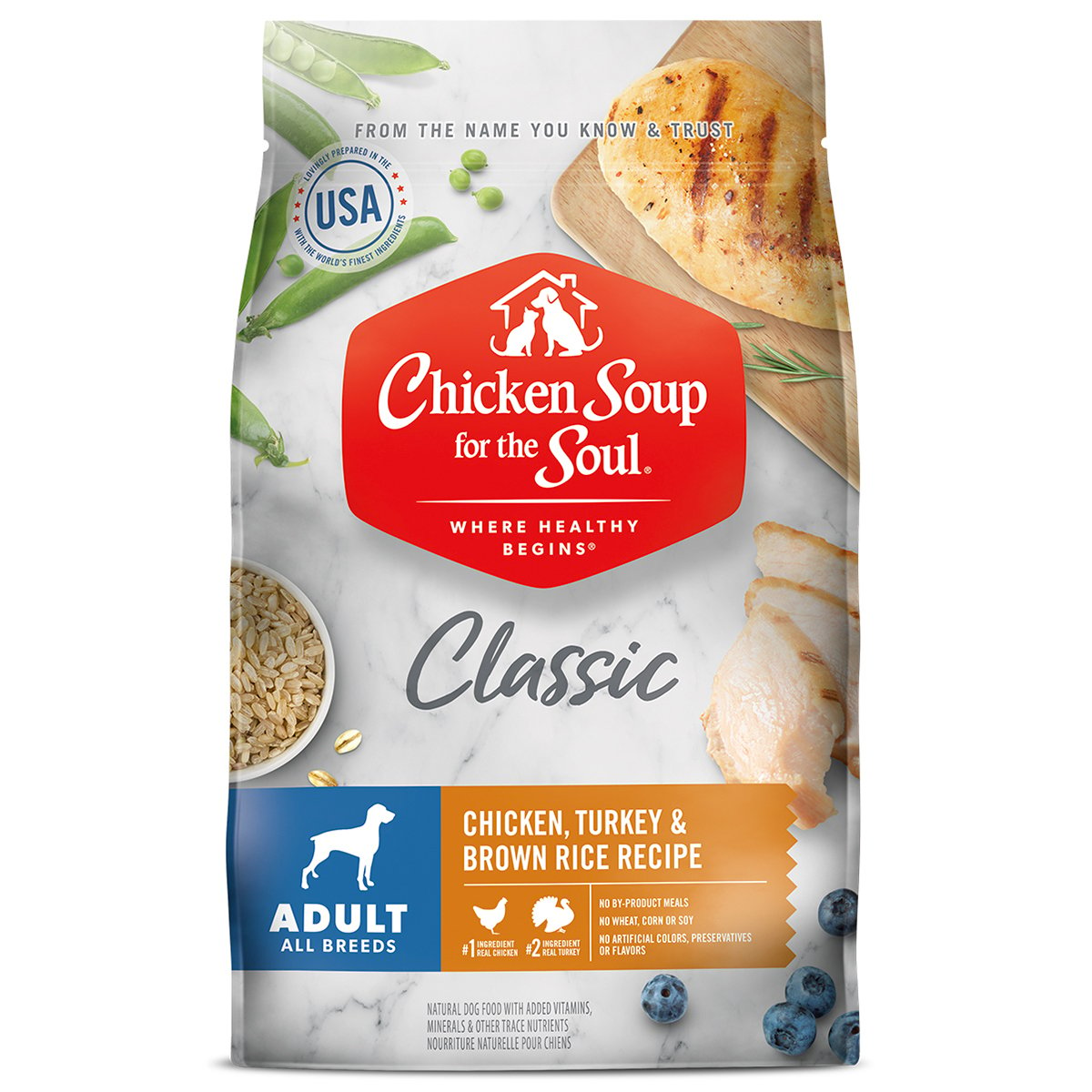 Chicken Soup for the Soul Adult - Chicken, Turkey & Brown Rice Recipe Dry Dog Food, 4.5 lb. Bag