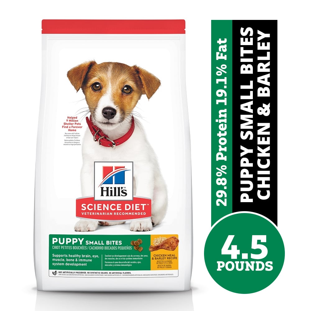 Hill's Science Diet Puppy Small Bites Chicken & Barley Recipe Dry Dog Food, 4.5 lb. Bag