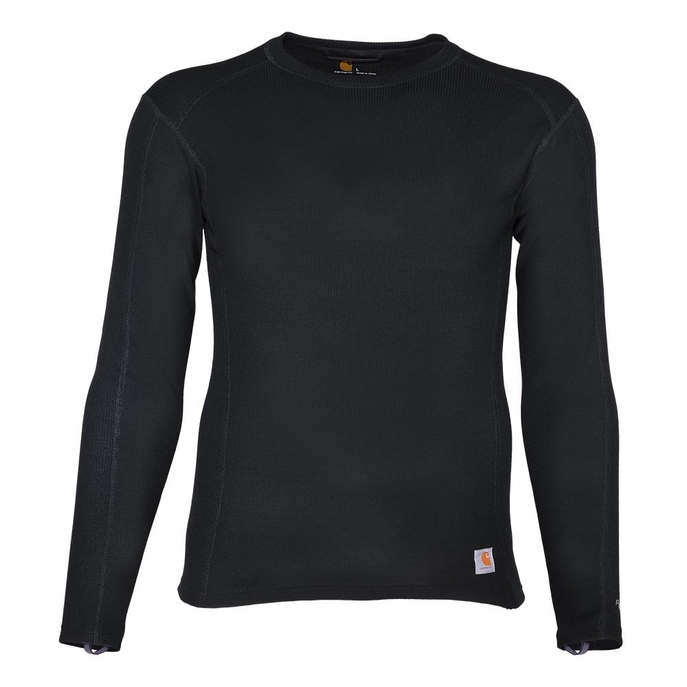 Carhartt Men's Force Base Layer Midweight Classic Crew Long Sleeve Top Black - MBL113 BLK
