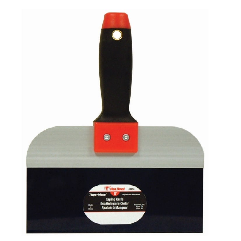 Red Devil 8 Inch Blue Steel Taping Knife with Ergonomic Handle - 2750