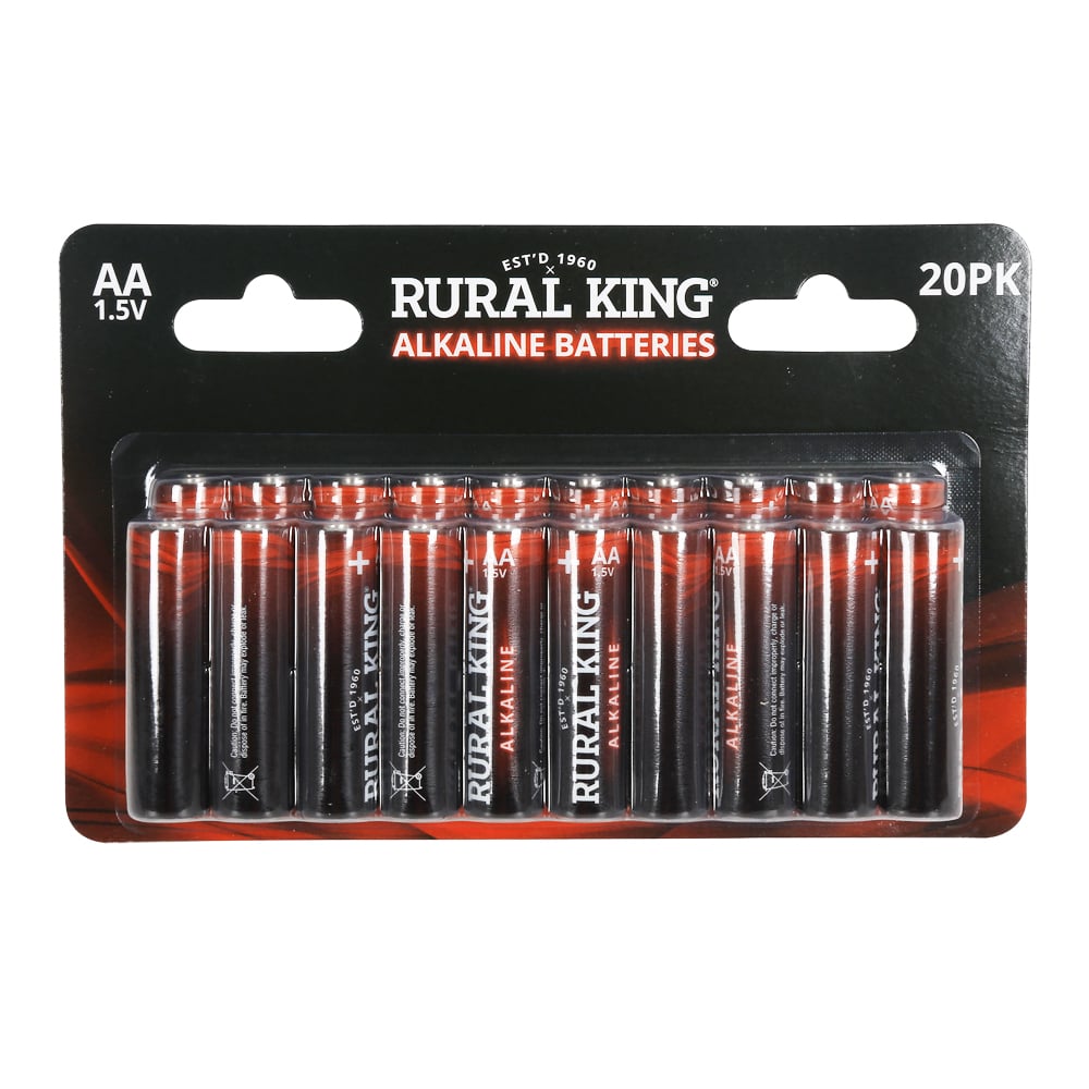 Rural King AA Alkaline Batteries, 20 Pack - AA20PKALK