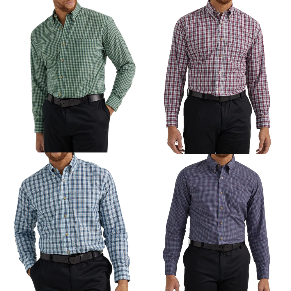 Wrangler Men\'s Riata Long Sleeve Button Shirt, 4-pack , Assorted -  112337460 | Rural King
