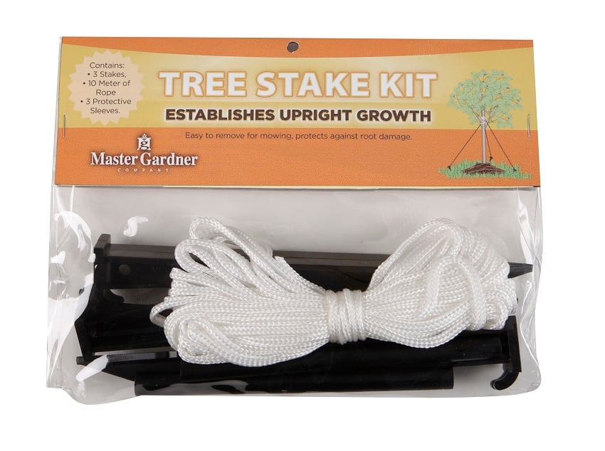 Master Gardner Tree Stake Kit 3 Stakes Rope and Protective Sleeves - 811