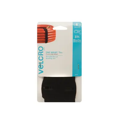 Velcro Brand One-Wrap Ties 23" x 7/8" Ties Black 3 Count - 19432022