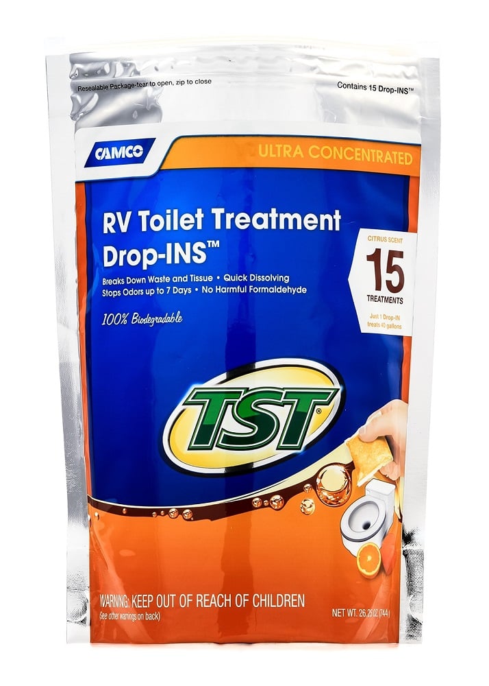 Camco TST MAX RV Toilet Treatment Orange DROP-INS 15 Count - 41189