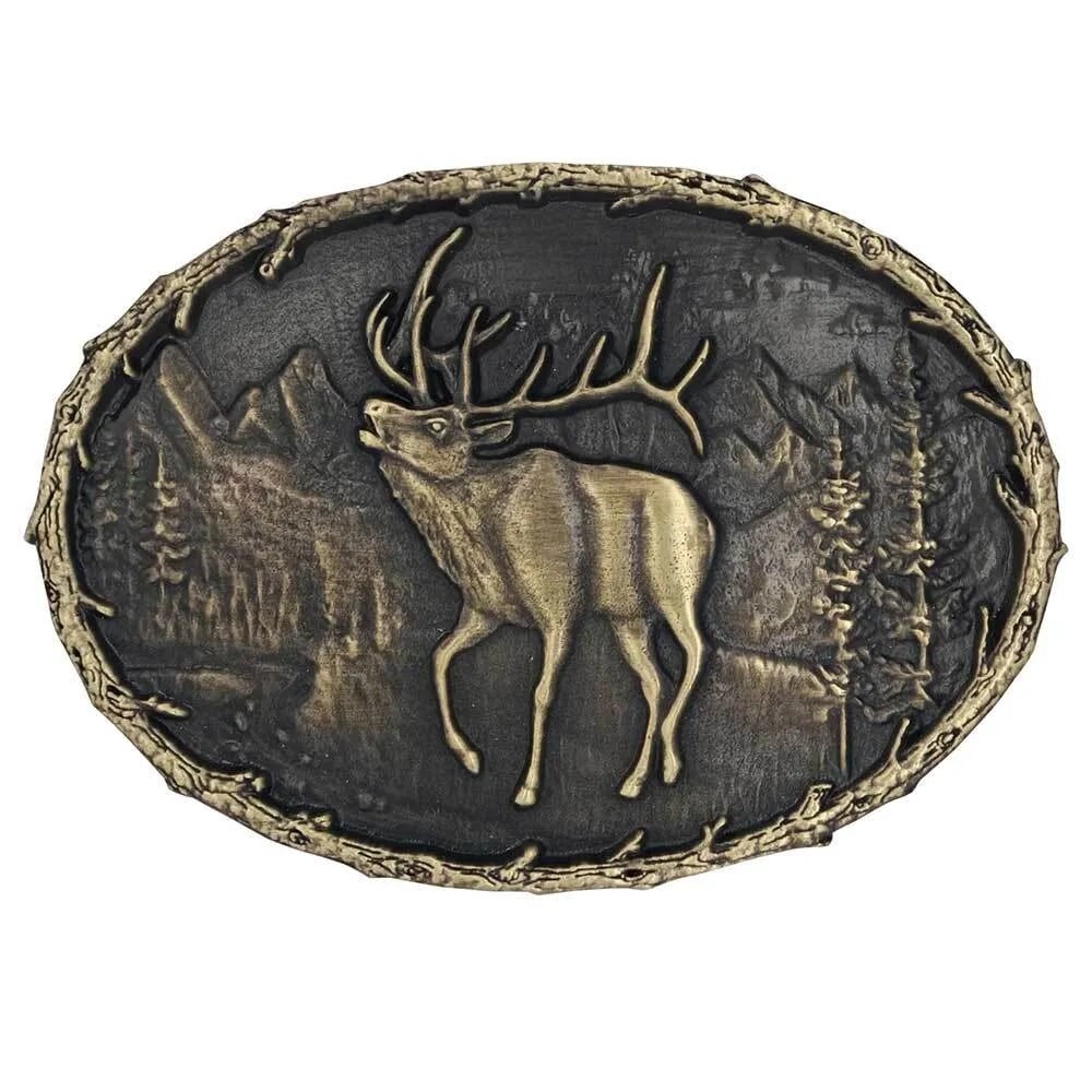 Montana Silversmiths Best Of The Buglers Elk Heritage Attitude Buckle - A889