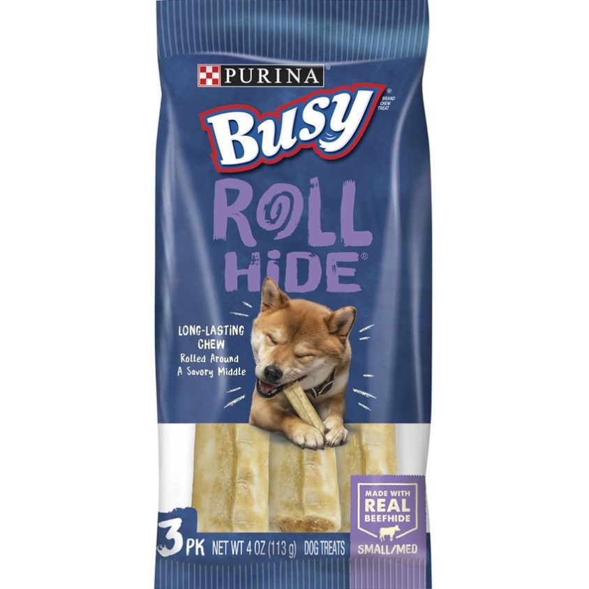 Purina Busy Rollhide Small/Medium Dog Treats, 3 Count Pouch