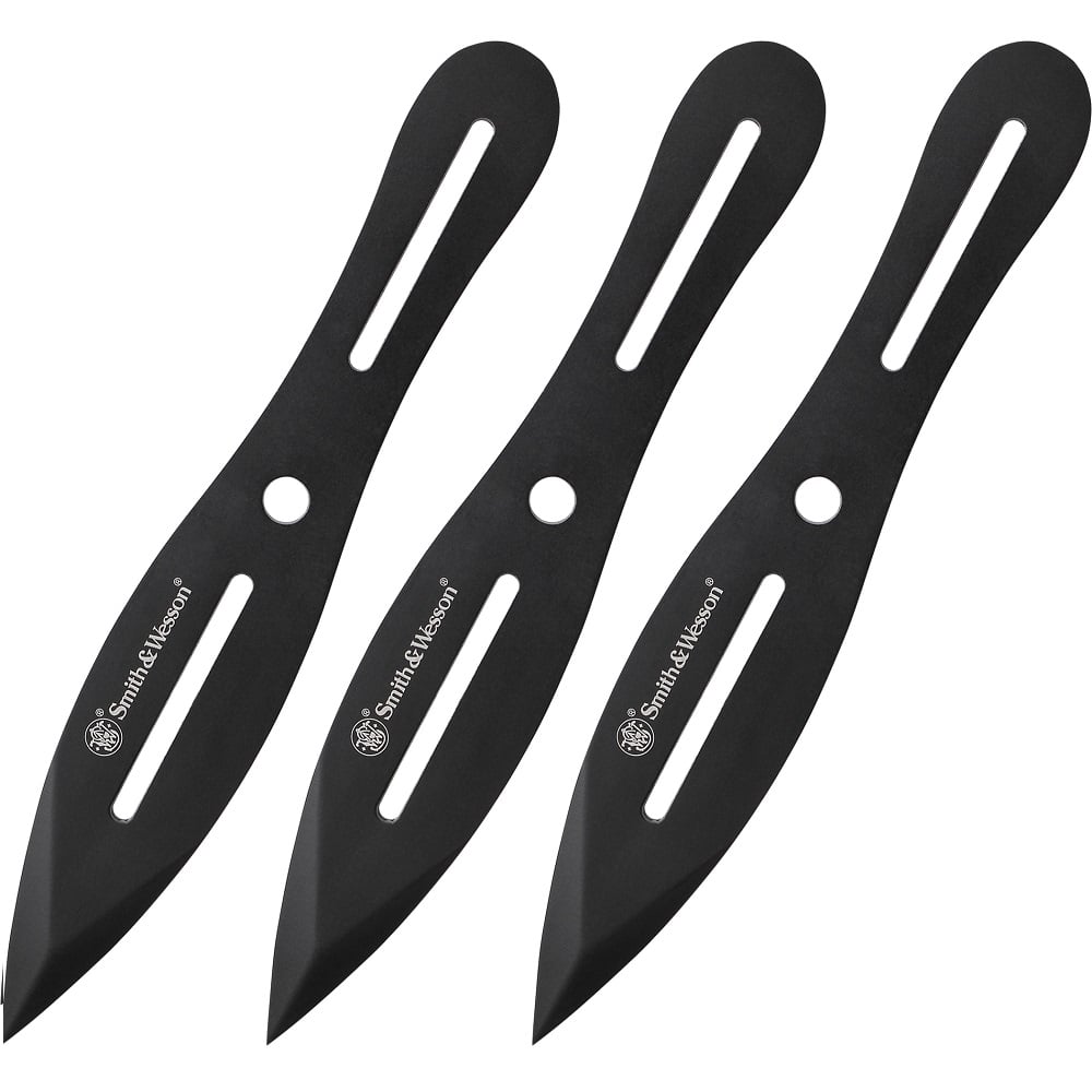 Smith and Wesson 8in Stainless Steel Throwing Knives, 3 Pack - SWTK8BCP