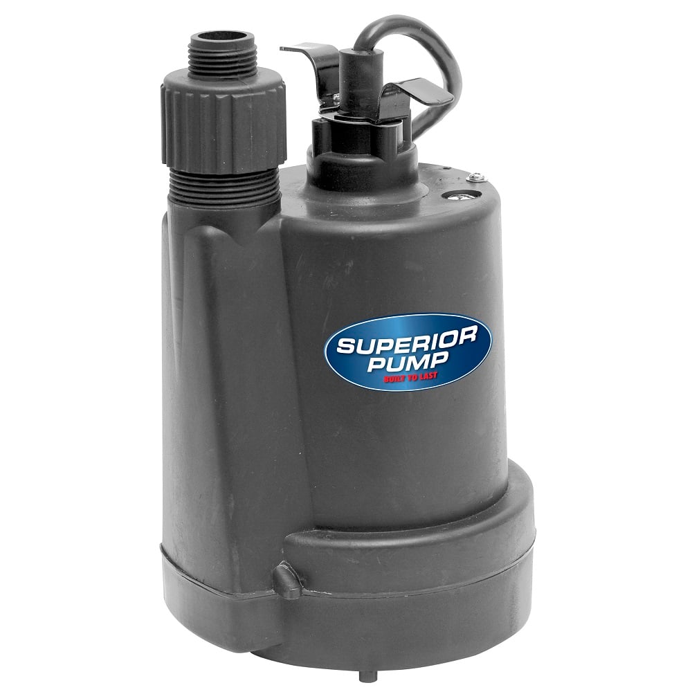 Superior Pump 1/4 HP Thermoplastic Submersible Utility Pump 1800 GPH - 91250