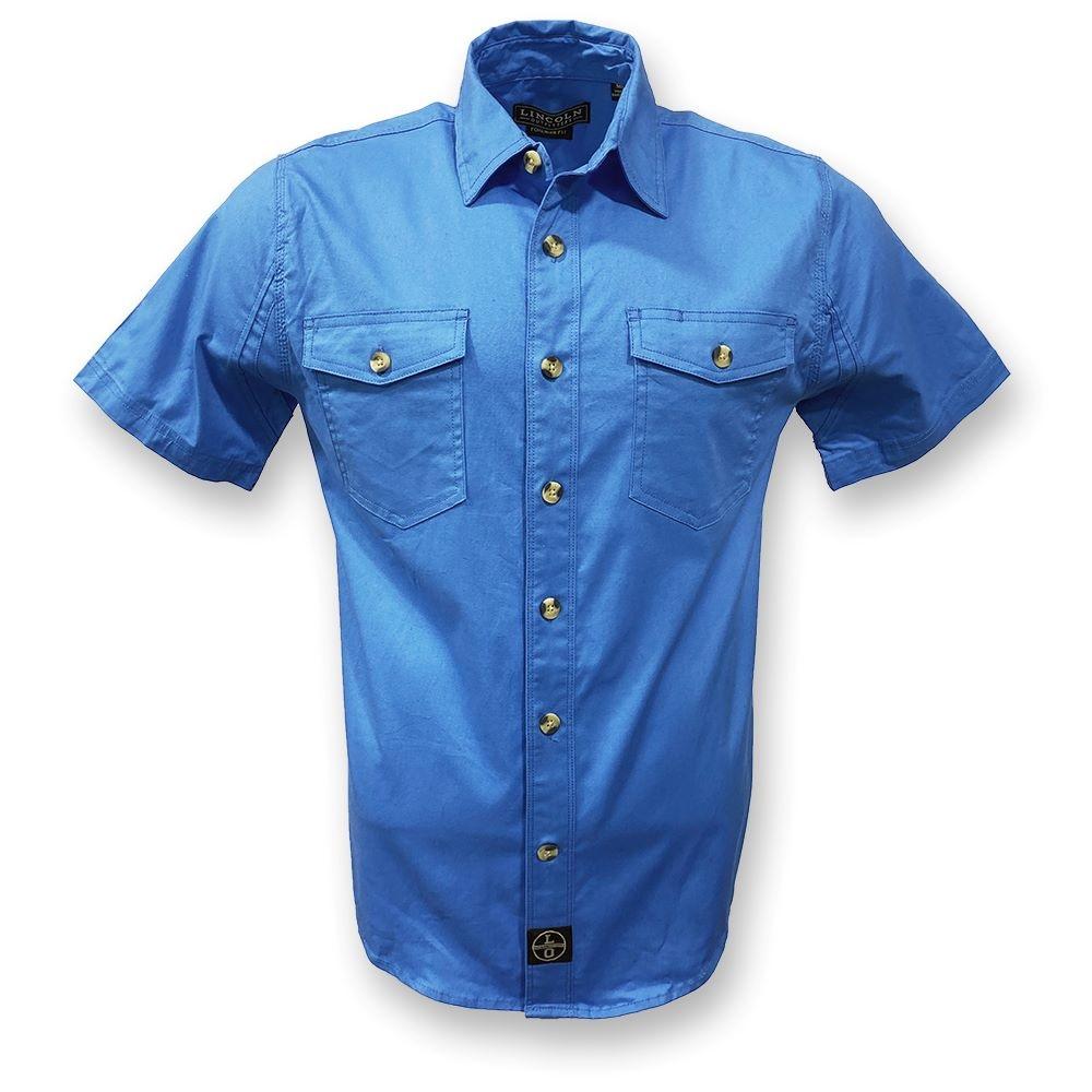 Eashery Button Up Shirt Men Men's Fishing Shirts with Zipper Pockets  Lightweight Cool Short Sleeve Button Down Shirts for Men Casual Hiking Blue  Large