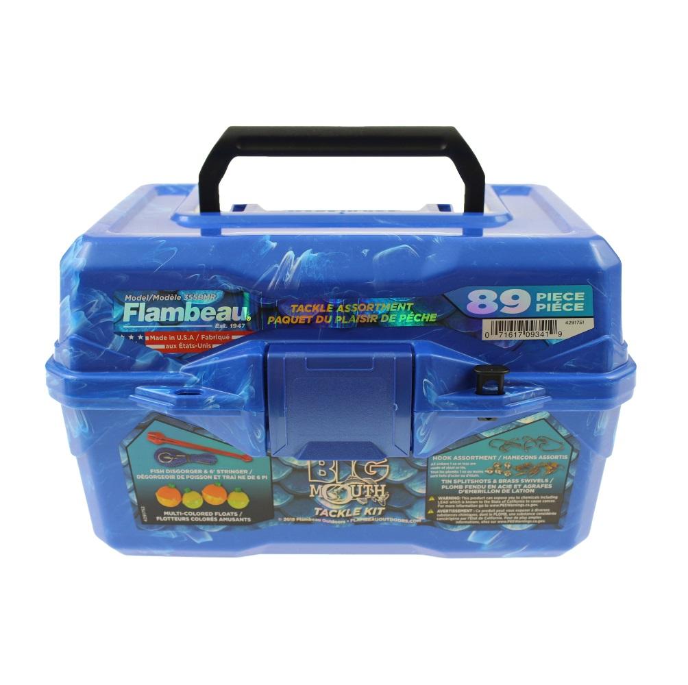 Flambeau Big Mouth Tacklebox - Blue Swirl, 89 Piece Kit - FLA6380TG06