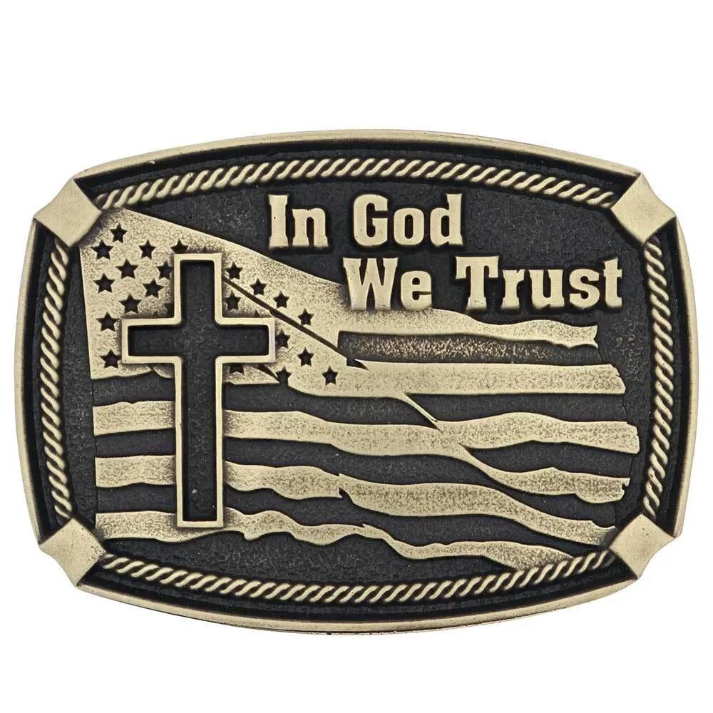 Montana Silversmiths In God We Trust Heritage Attitude Buckle - A934