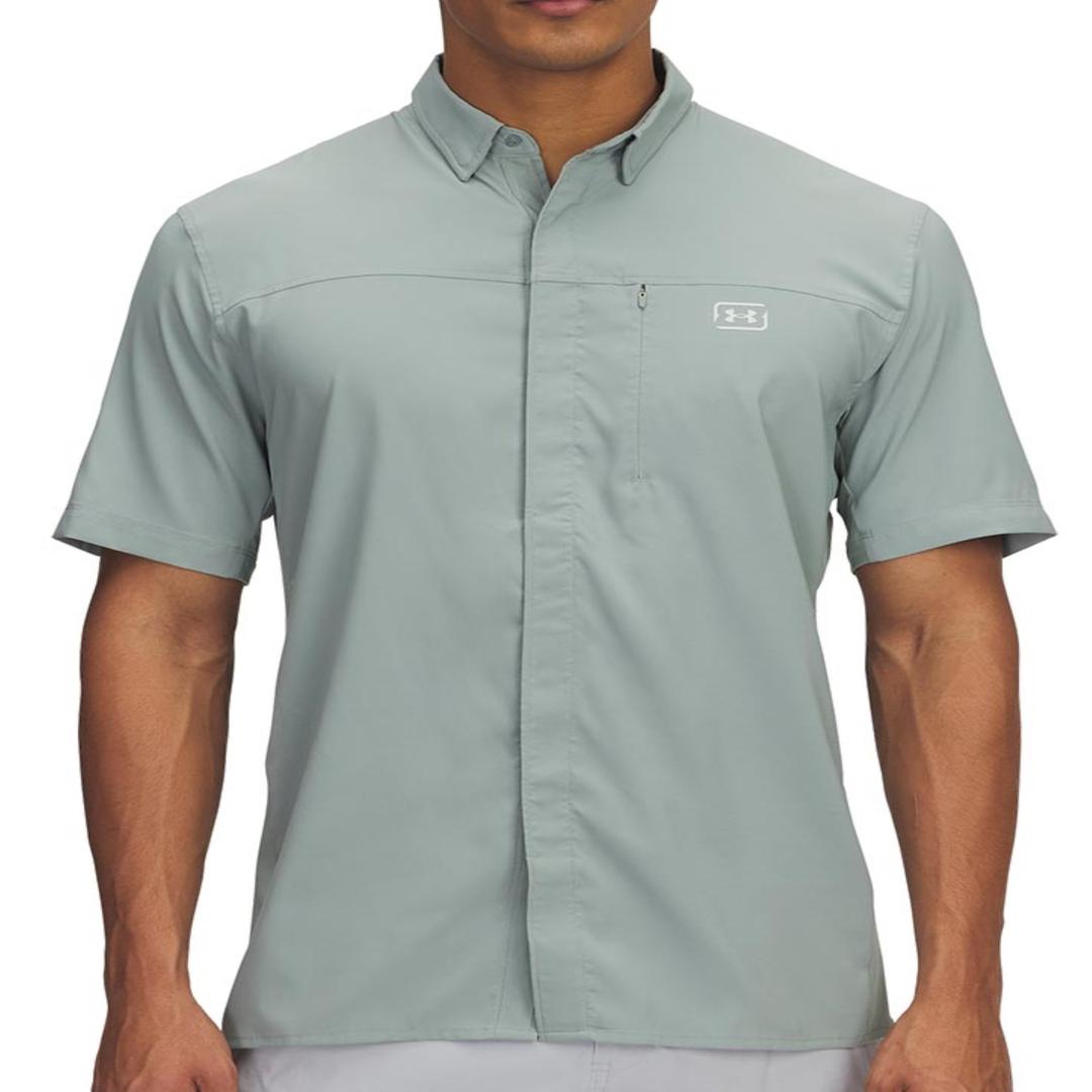 Under Armour Mens Fish Pro Hybrid Short-Sleeve Woven - Silica Green | Rural King Under Armour Mens Fish Pro Hybrid Short-Sleeve Woven - Silica Green | Rural King
