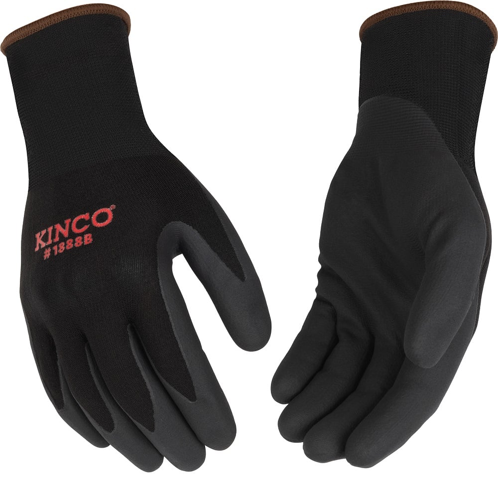 Kinco Men's Nylon - Spandex Knit Shell & Micro-Foam Nitrile Palm Gloves - 1888B