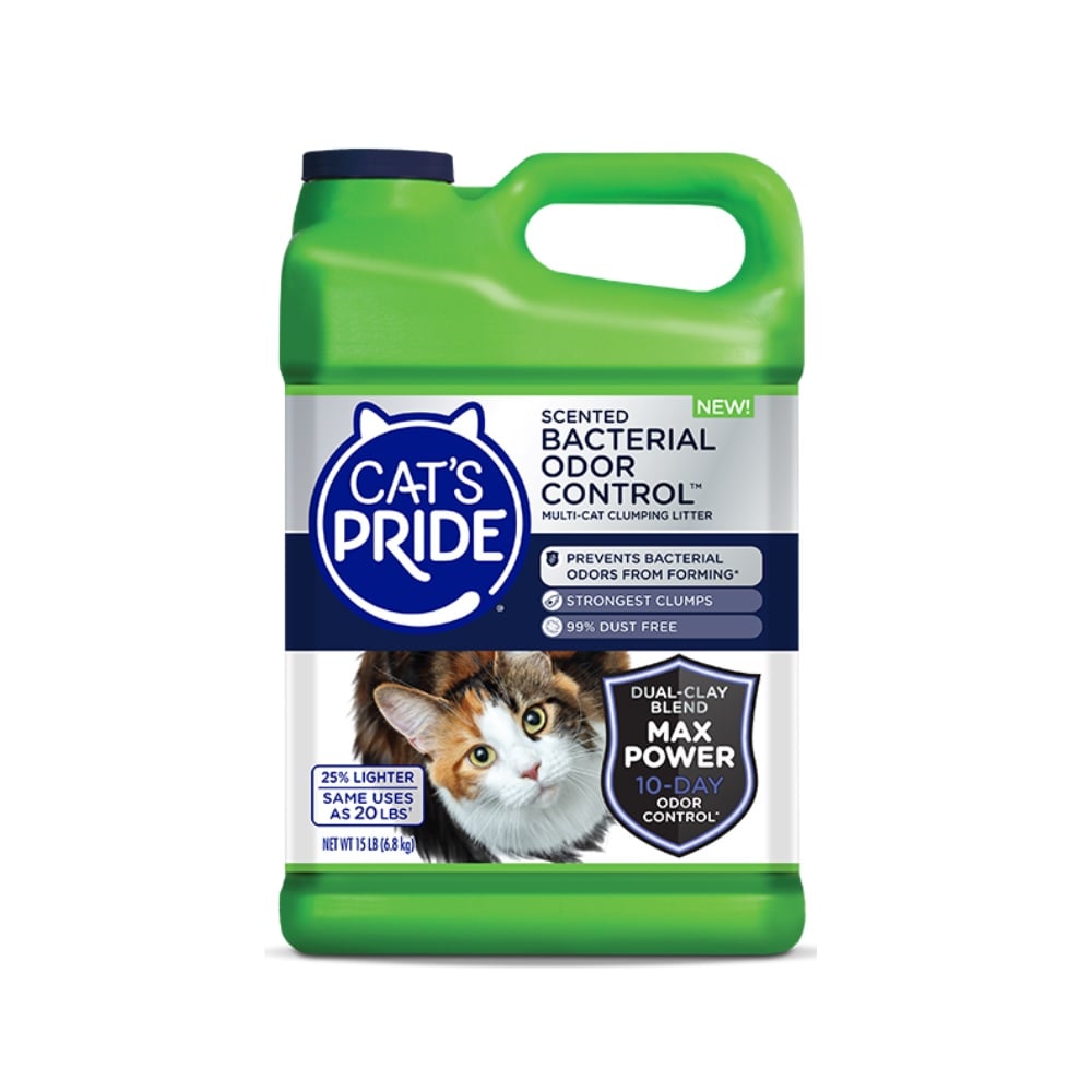 Cat's Pride Max Power: Bacterial Odor Control Scented Cat Litter, 15 lb Jug