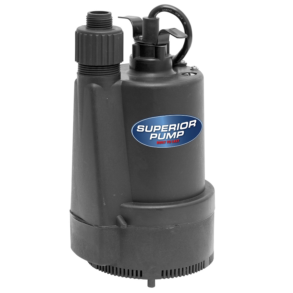 Superior Pump 1/3 HP Thermoplastic Submersible Utility Pump 2400 GPH - 91330