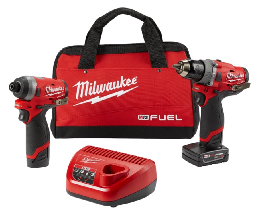 Milwaukee M12 Fuel 2-Tool Combo Kit: 1/2" Hammer Drill and 1/4" Hex Impact Driver - 2598-22
