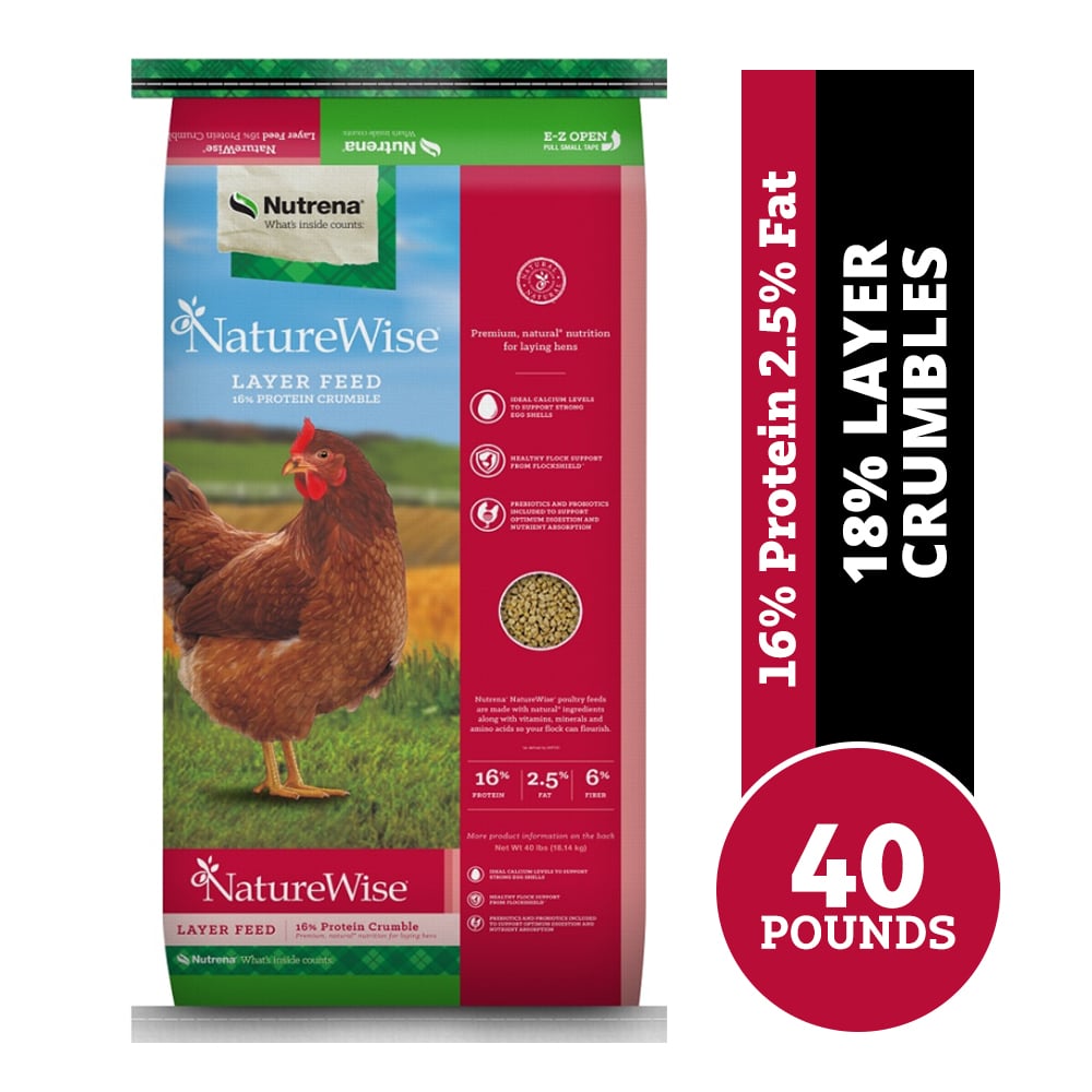 Nutrena NatureWise® Layer Feed 18% Protein Crumbles, 40 lb. Bag