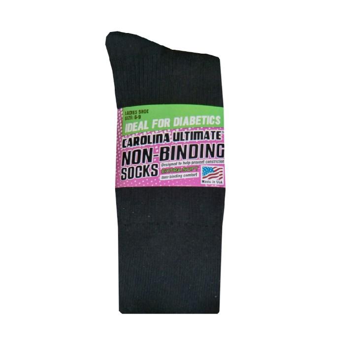 Carolina Hosiery Ladies Non-Binding Dress Cotton Crew Sock 2 Pack - Black / Size Medium 2/8123-BL-M Carolina Hosiery Ladies Non-Binding Dress Cotton Crew Sock 2 Pack - Black / Size Medium 2/8123-BL-M