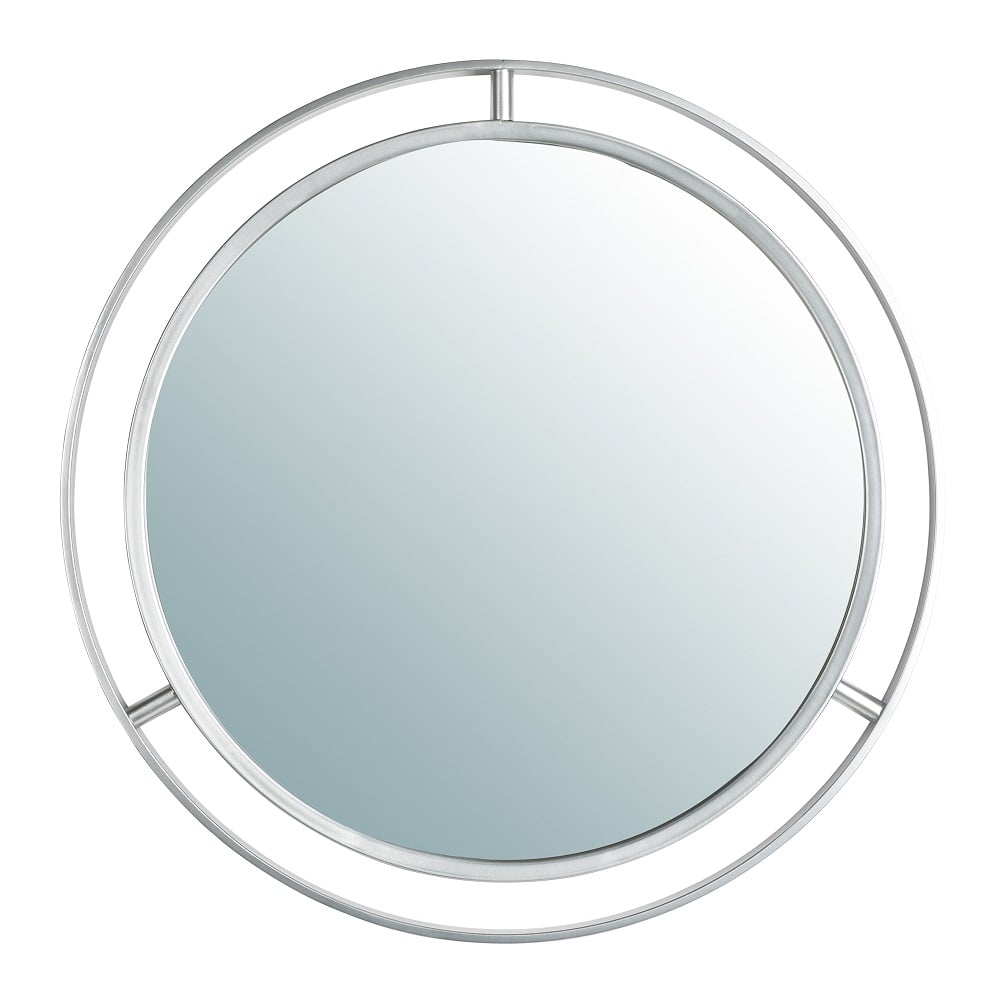 Glitzhome 24" Deluxe Round Silver Wall Mirror - 2007000009