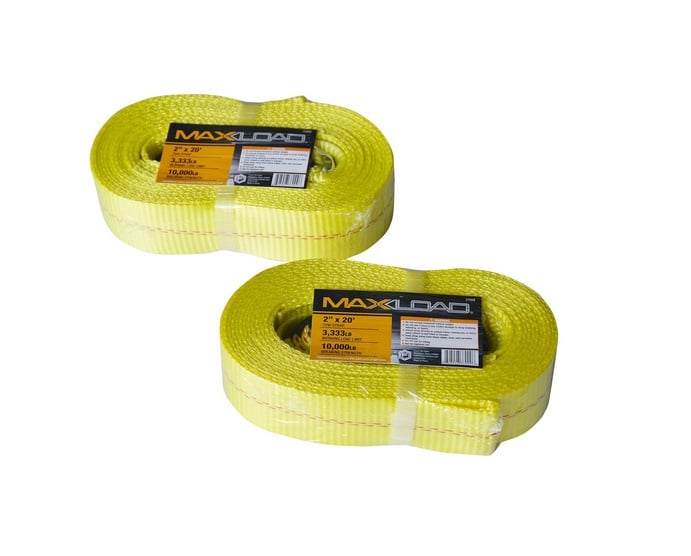 Max Load Polyester 2 inch x 20 Foot Tow Straps Set of 2 37009