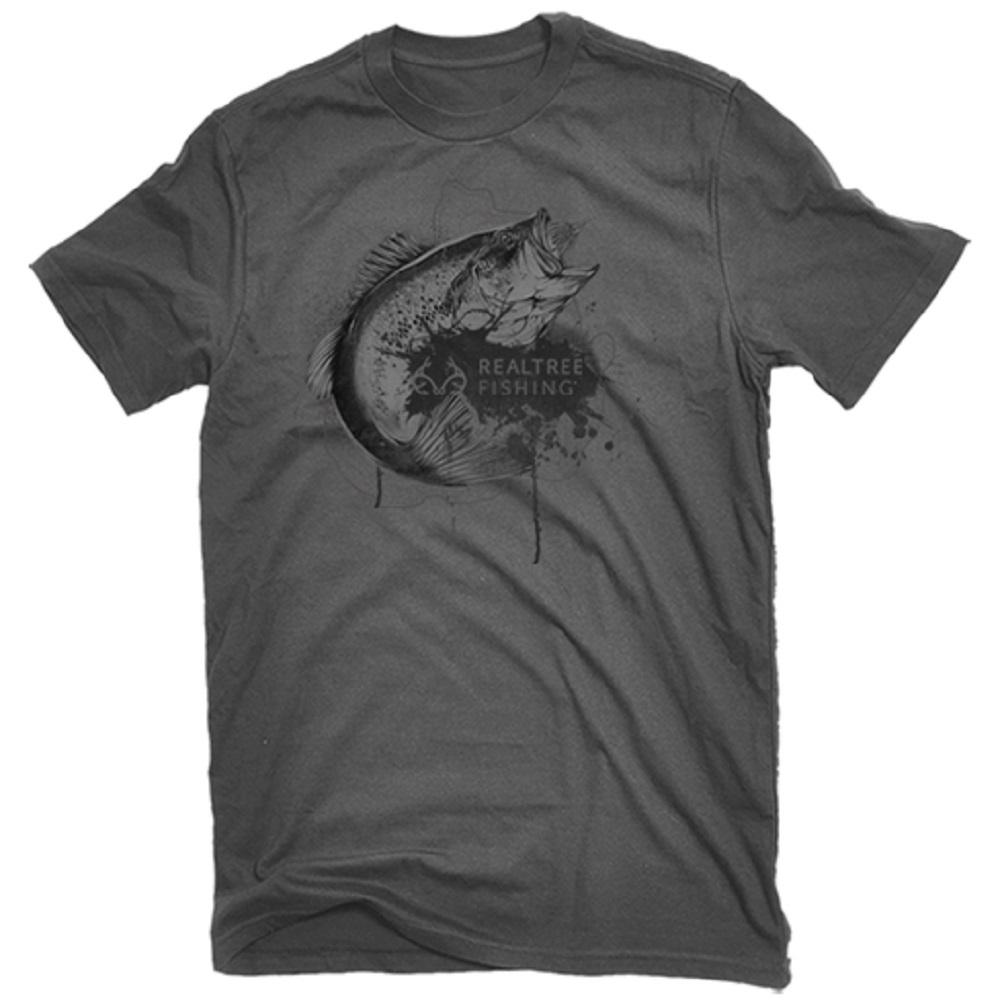 Realtree Fishing Men's Graphic T-Shirt, Charcoal - RTFP-330