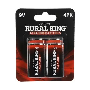 Rural King 9V Alkaline Batteries, 4 Pack - 9V4PKALK