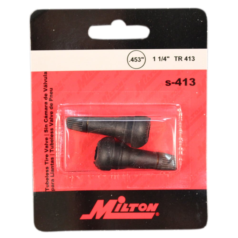 Milton 2 -  Pack TR 413 Tubeless Tire Valves - .453 Inch thread - S-413