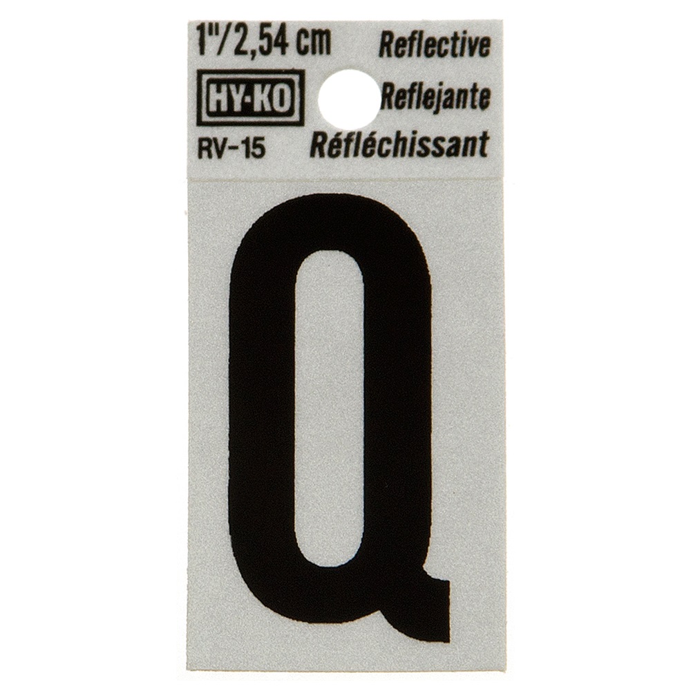 Hy-Ko 1.25In Reflective Letters Q - RV-15/Q
