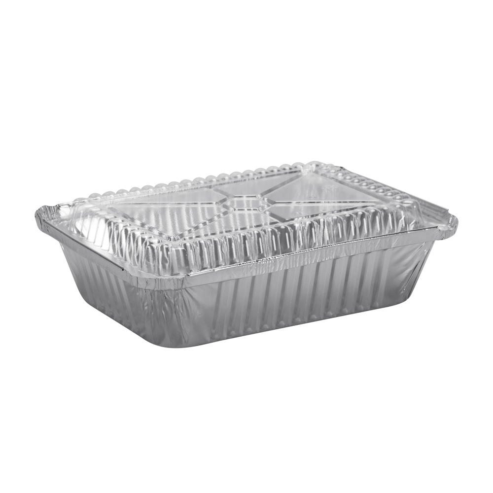 Nicole Home Collection Oblong Aluminum Pan with Dome Lid, Silver, 8 Pack - 03243