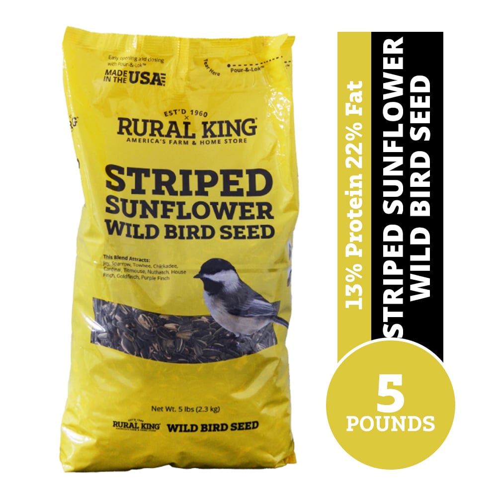 Rural King Striped Sunflower, Wild Bird Seed, 5 lb. Bag
