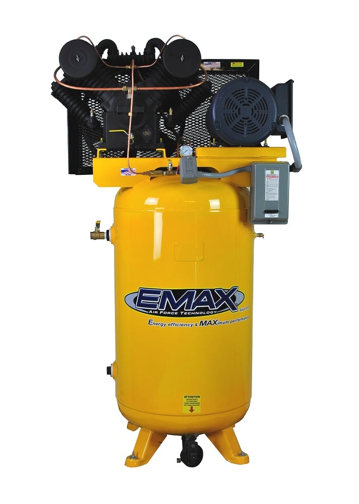 EMAX Heavy Industrial 7.5 HP 80 Gallon lon Vertical Air Compressor 2 Stage 3 Phase EP07V080V3