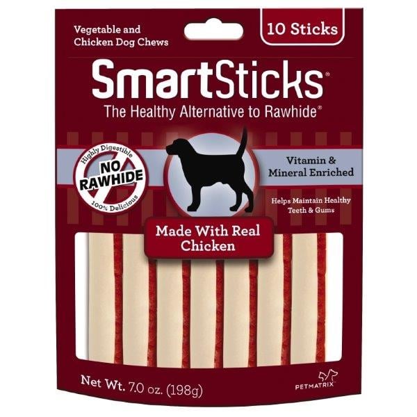 SmartBones SmartSticks Rawhide-Free Chews for Dogs with Real Chicken, 15.8 oz. (10 Sticks)