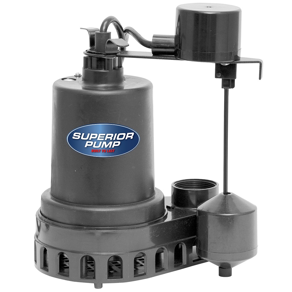 Superior Pump 1/3 HP Submersible Sump Pump with Vertical Float Switch - 92372