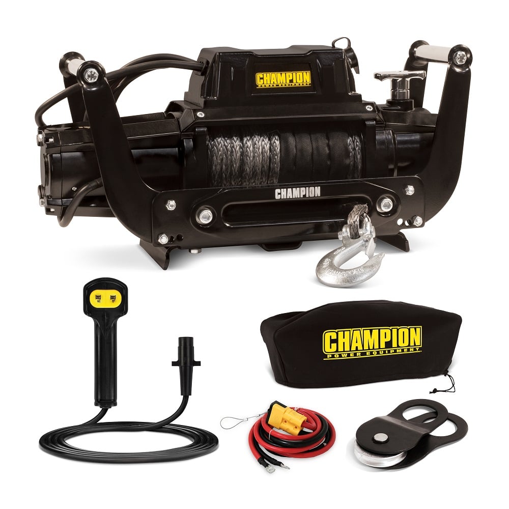 Champion 12,000 lb. Truck/SUV Synthetic Rope Winch Kit with Speed Mount - 100427