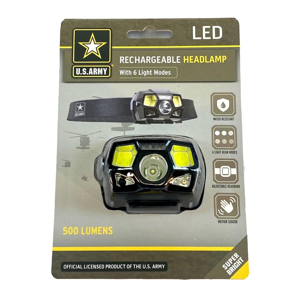 US ARMY Headlamp 500 Lumens With Motion Sensor - 24868-US