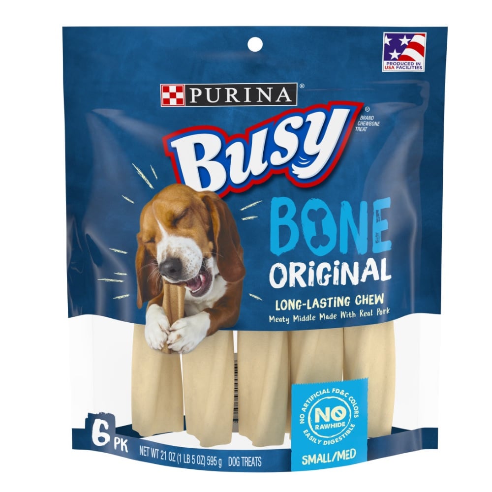 Purina Busy Bone Small/Medium Dog Treats, 6 Count Pouch