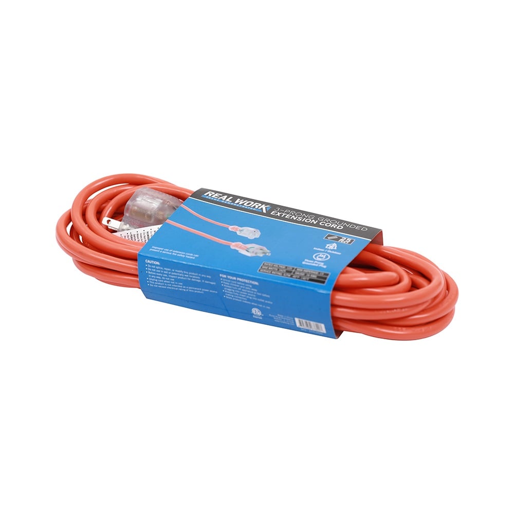 Real Work Tools™ 16/3 Indoor/Outdoor 25' Extension Cord, Red - 20170300610