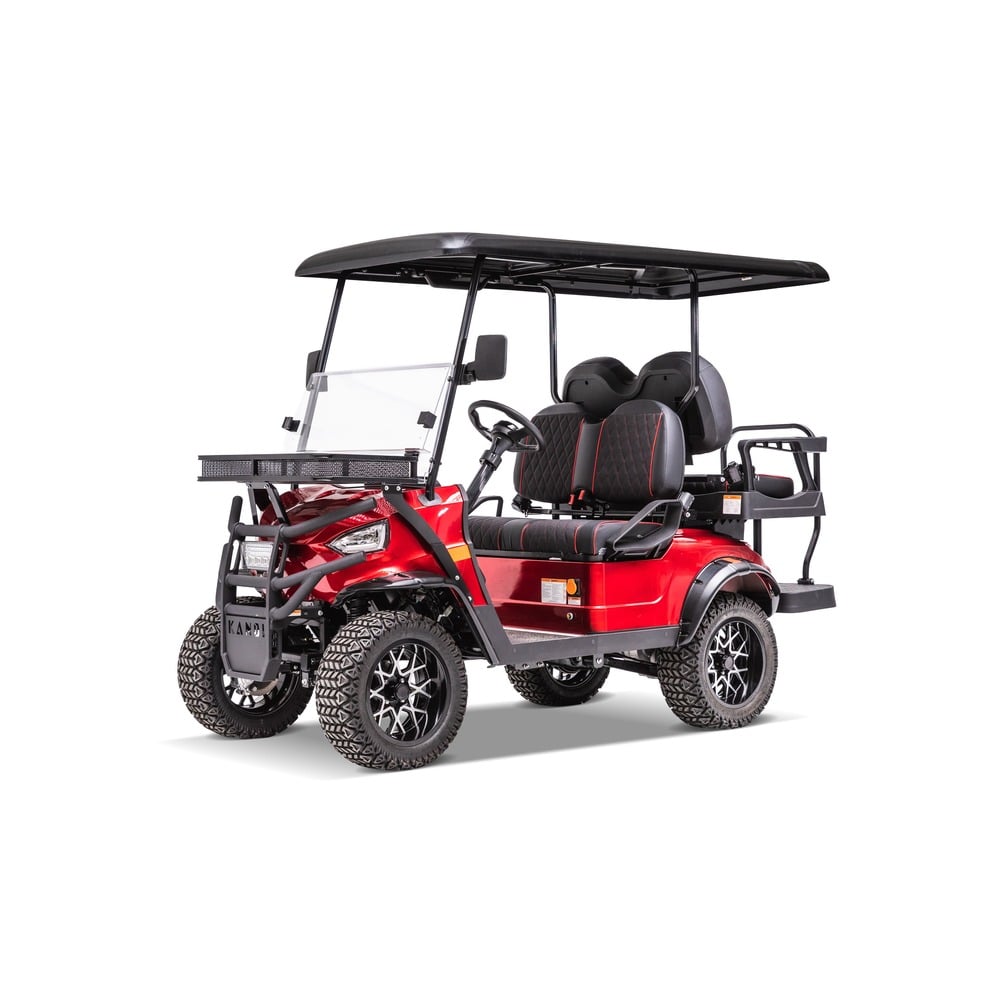 Kandi Kruiser 4 Seat Golf Cart with 7" LCD Screen, and Back Up Camera, Red - RK4PAGM-LCD-R