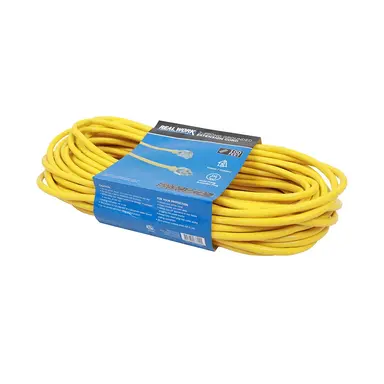 Real Work Tools™ 12/3 Indoor/Outdoor 100' Extension Cord, Yellow - 20170301010